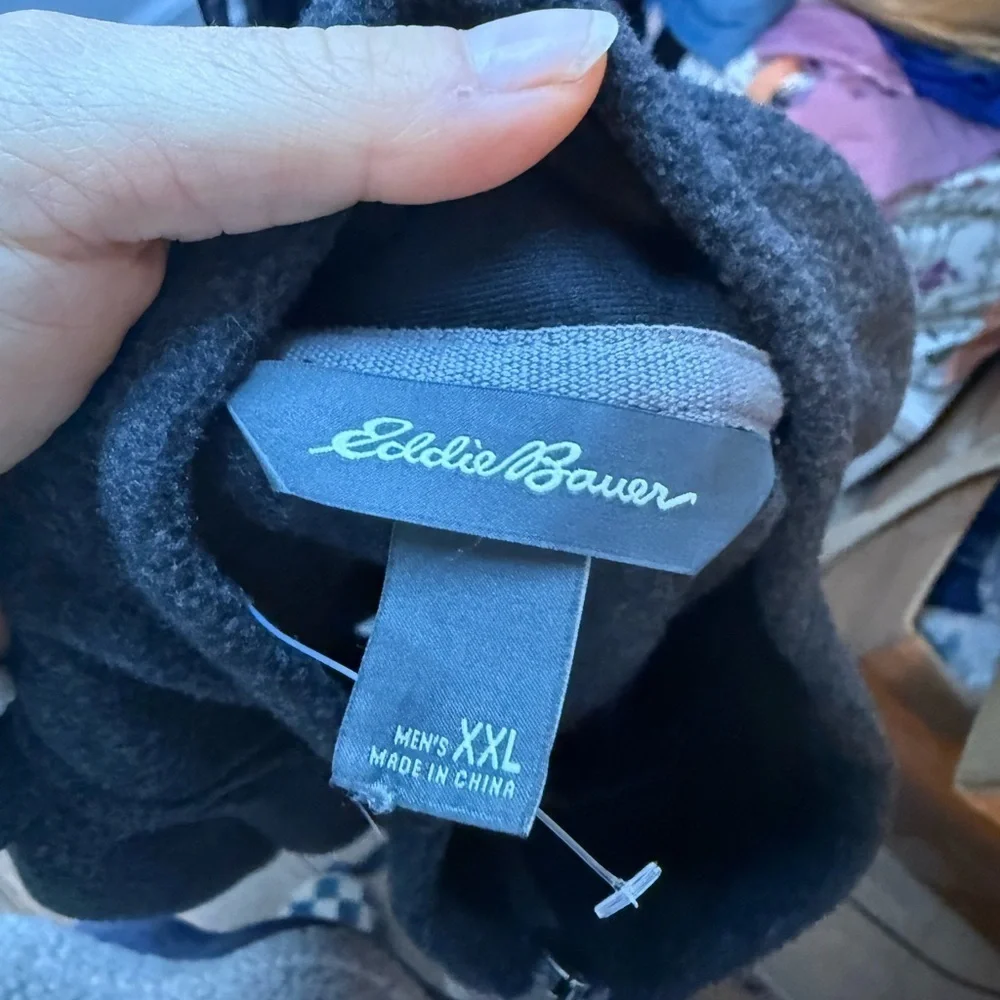 Eddie Bauer Charcoal Gray Full Zip Fleece Vest